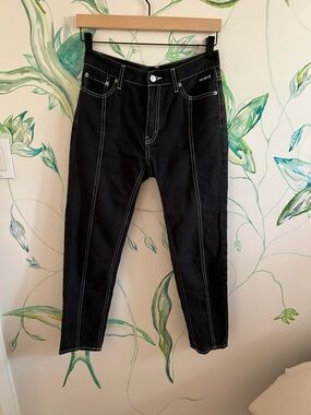 Vintage x-girl Black Women's Jeans with Contrast Stitching